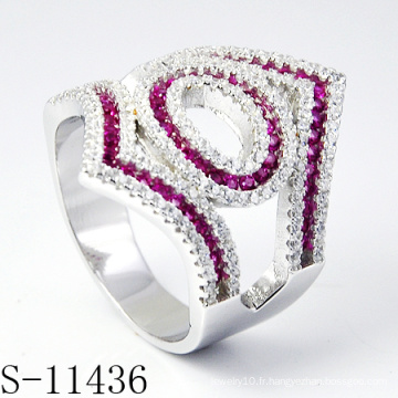 Bijoux en argent des femmes de la mode avec l&#39;anneau de luxe de pierre de couleur (S-11436)